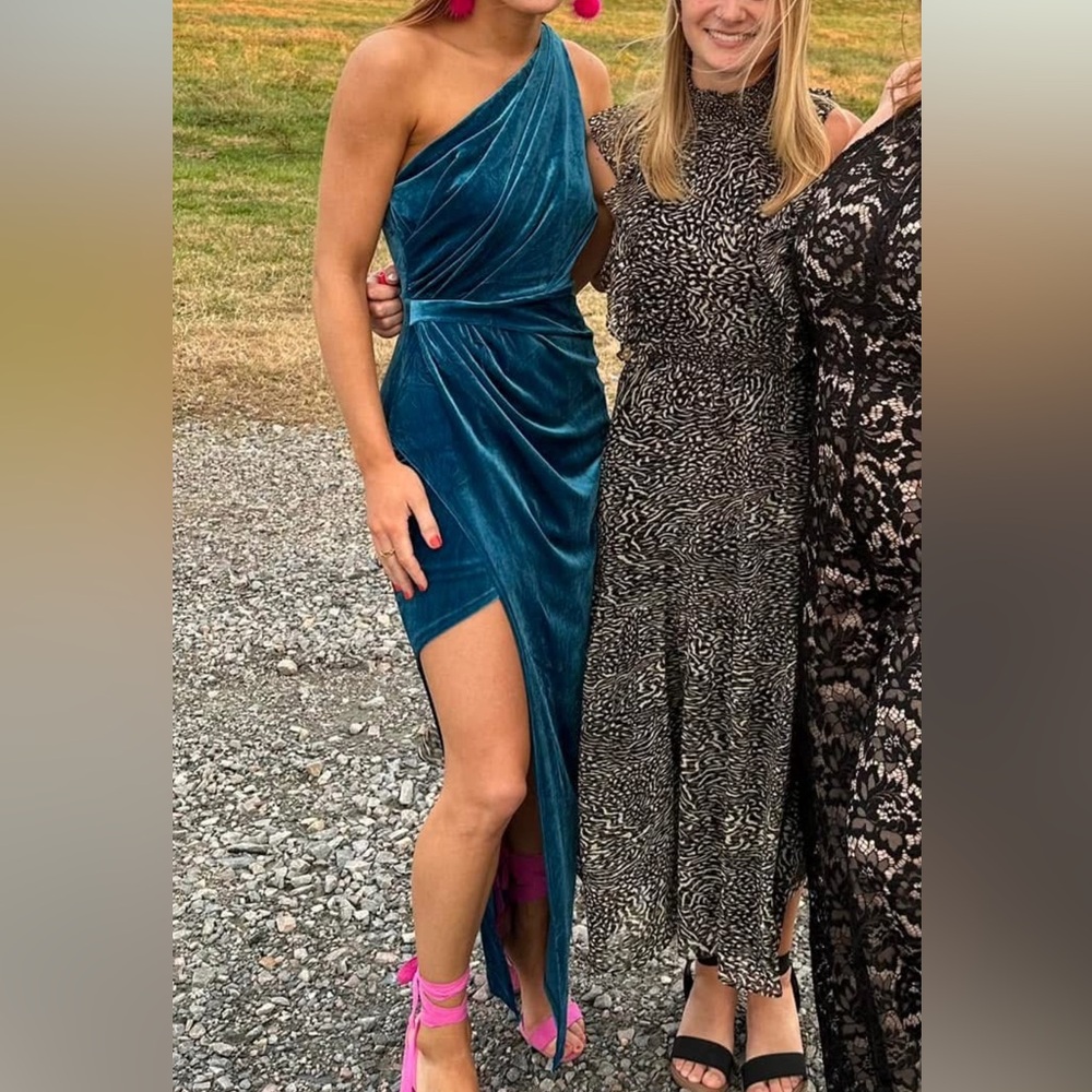 nwt One shoulder velvet maxi dress